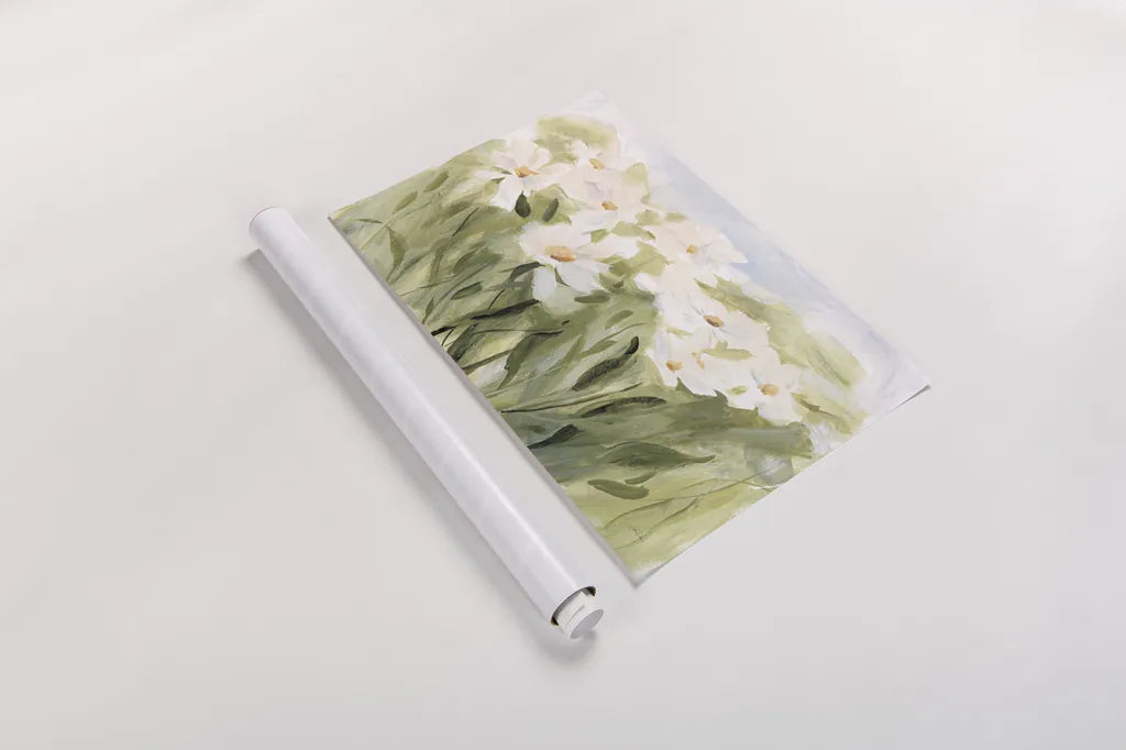 Daisy Meadow by Katrina Pete. shown as a rolled paper print. Available as archival giclee rolled canvas, fine art paper, or poster print. SKU 87266i.