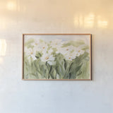 Daisy Meadow by Katrina Pete. shown as a paper print in a natural frame. Available as a archival giclee rolled canvas, fine art paper, or poster print. SKU 87266i.