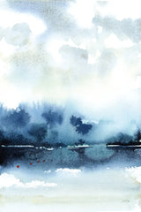 Deep Blue Lake by Katrina Pete. SKU 65950h. Archival Giclee Fine art print for wall decor.