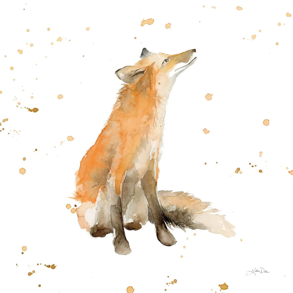 Dreaming Fox by Katrina Pete. SKU 75859a. Archival Giclee Fine art print for wall decor.