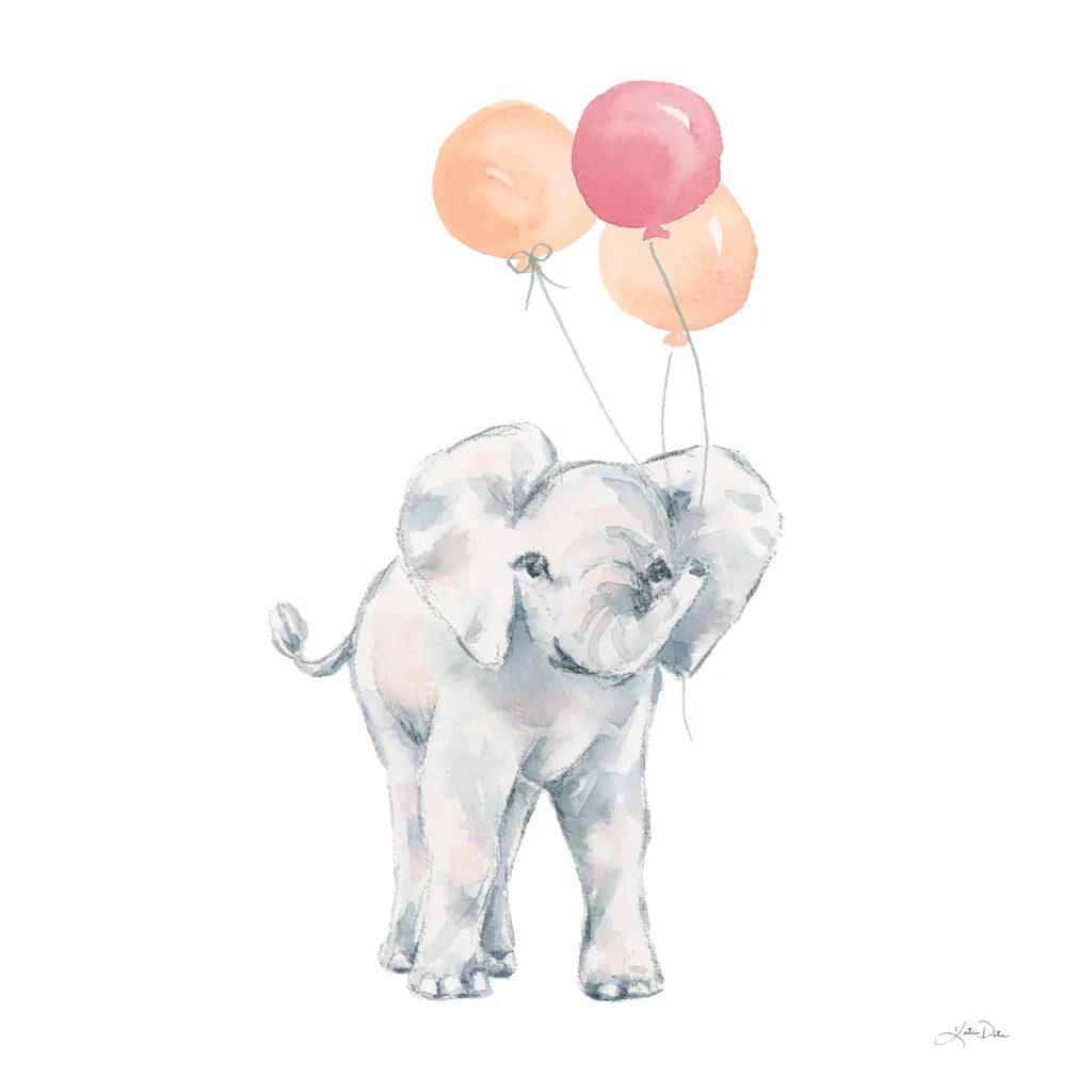 Elephant Celebration by Katrina Pete. SKU 77833a. Archival Giclee Fine art print for wall decor.