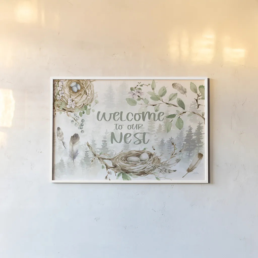 Ethereal Forest I by Katrina Pete. shown as a paper print in a white frame. Available as a archival giclee rolled canvas, fine art paper, or poster print. SKU 86891i.