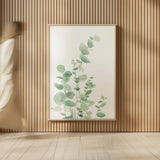 Eucalyptus I by Katrina Pete. shown as over sized large wall art. Available as an archival giclee rolled canvas, fine art paper, or poster print. SKU 70410h.