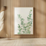 Eucalyptus II by Katrina Pete. shown as over sized large wall art. Available as an archival giclee rolled canvas, fine art paper, or poster print. SKU 70411h.