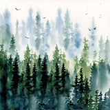 Evening Treeline Sq by Katrina Pete. SKU 69233a. Archival Giclee Fine art print for wall decor.
