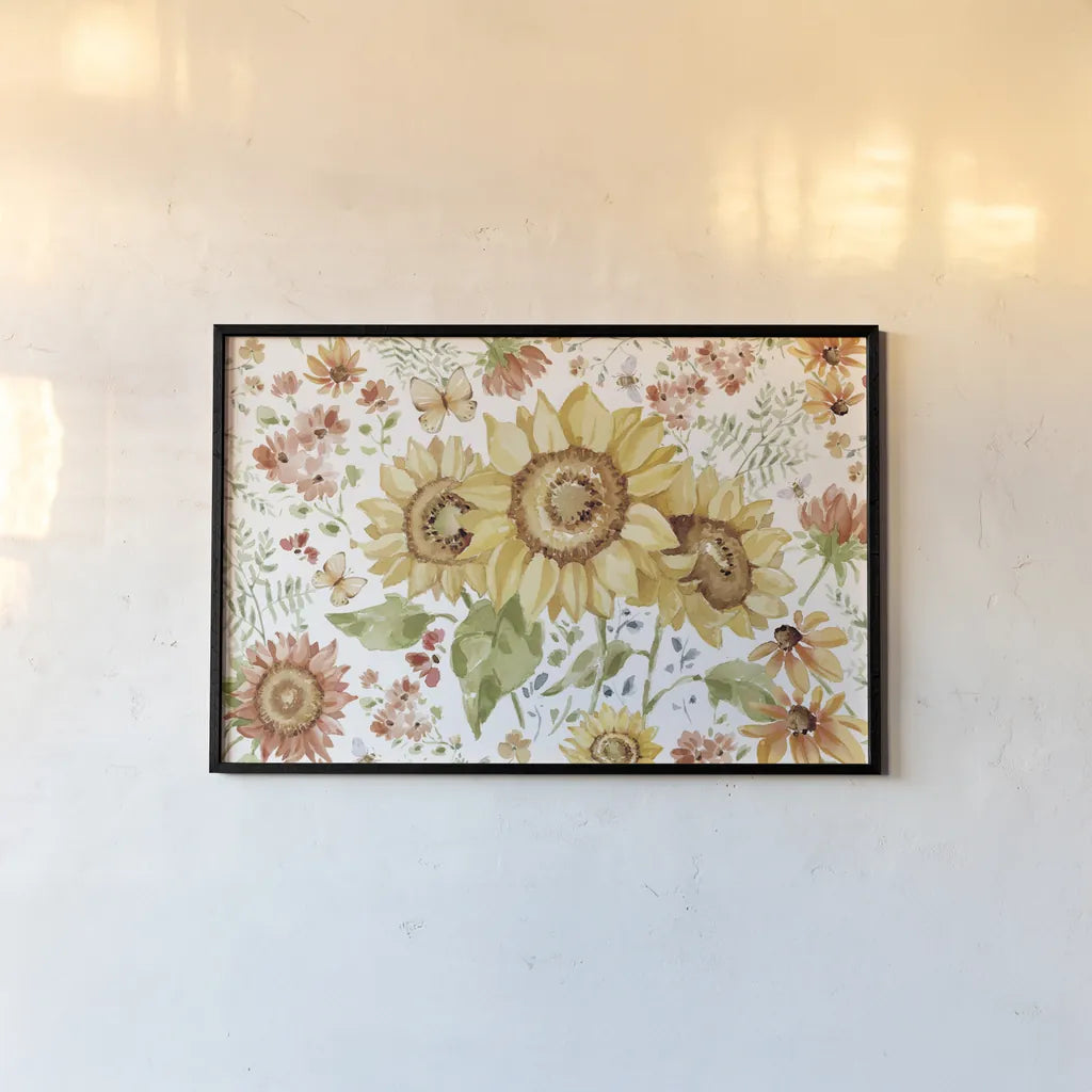 Fall Cottage Garden I by Katrina Pete. shown as a paper print in a black flame. Available as a archival giclee rolled canvas, fine art paper, or poster print. SKU 100349i.