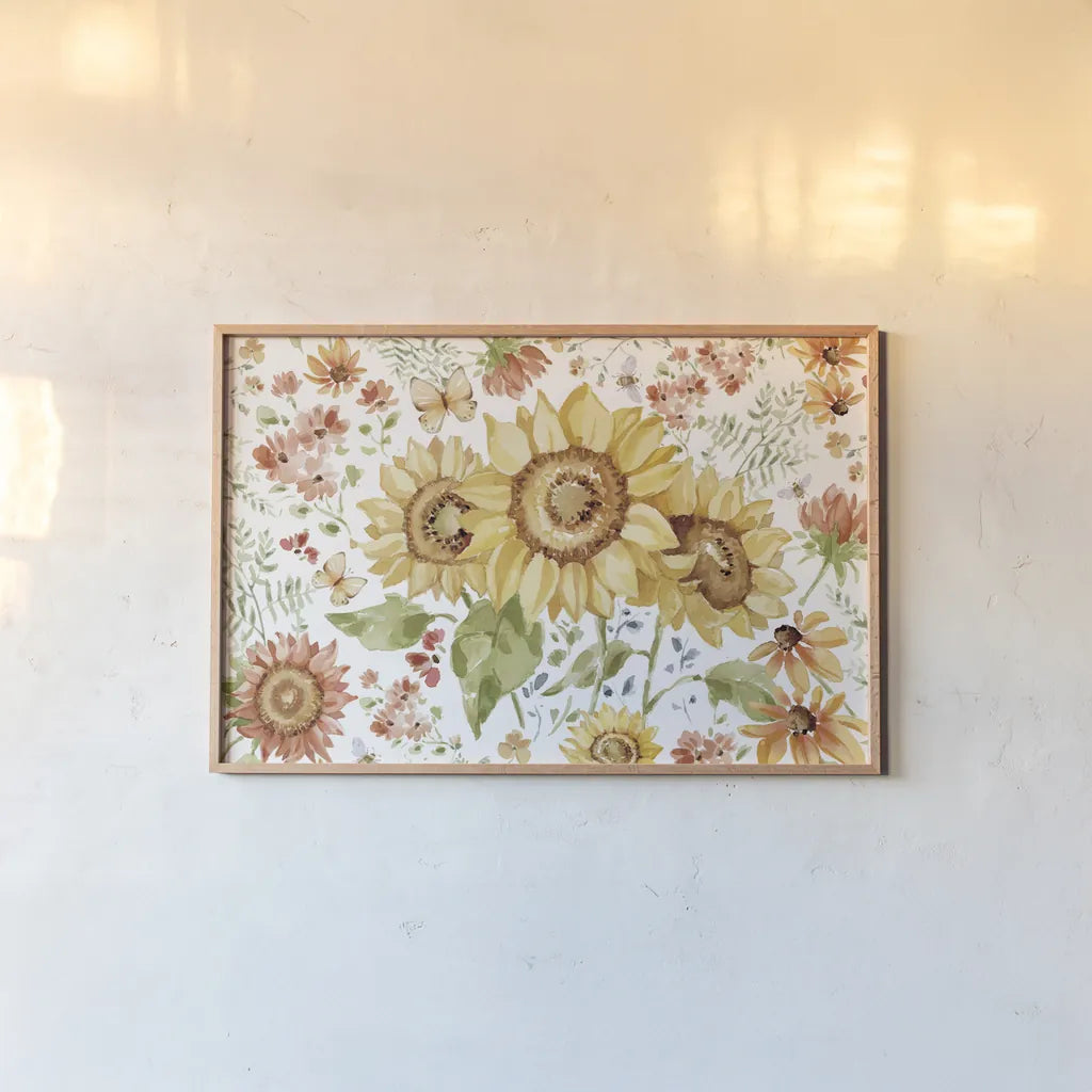 Fall Cottage Garden I by Katrina Pete. shown as a paper print in a natural frame. Available as a archival giclee rolled canvas, fine art paper, or poster print. SKU 100349i.