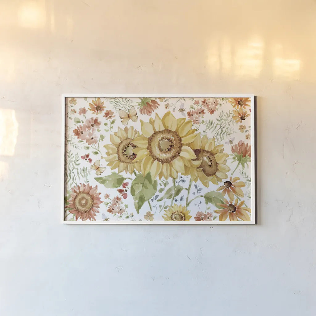 Fall Cottage Garden I by Katrina Pete. shown as a paper print in a white frame. Available as a archival giclee rolled canvas, fine art paper, or poster print. SKU 100349i.