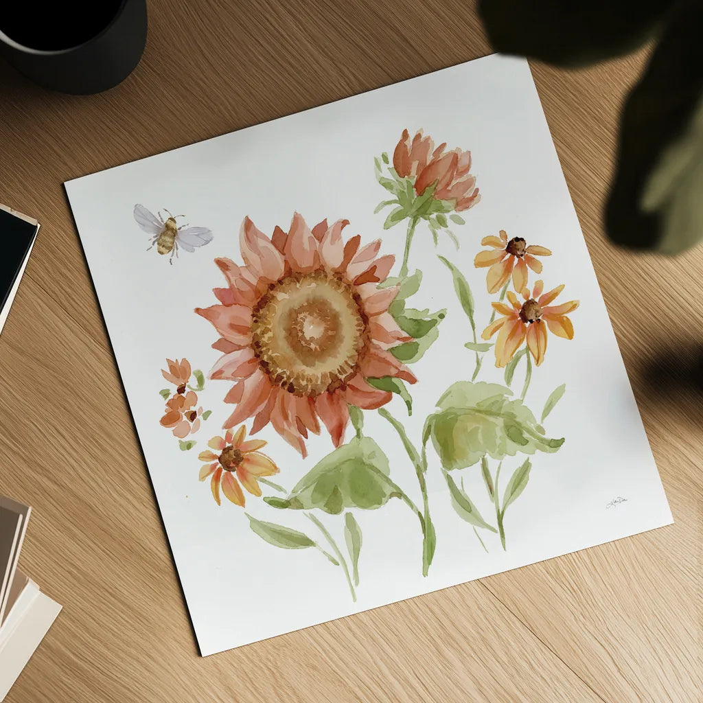 Fall Cottage Garden III by Katrina Pete. Shown as a detailed flat fine art print, highlighting archival giclee quality. Available as an archival giclee rolled canvas, fine art paper, or poster print. SKU 100351a.