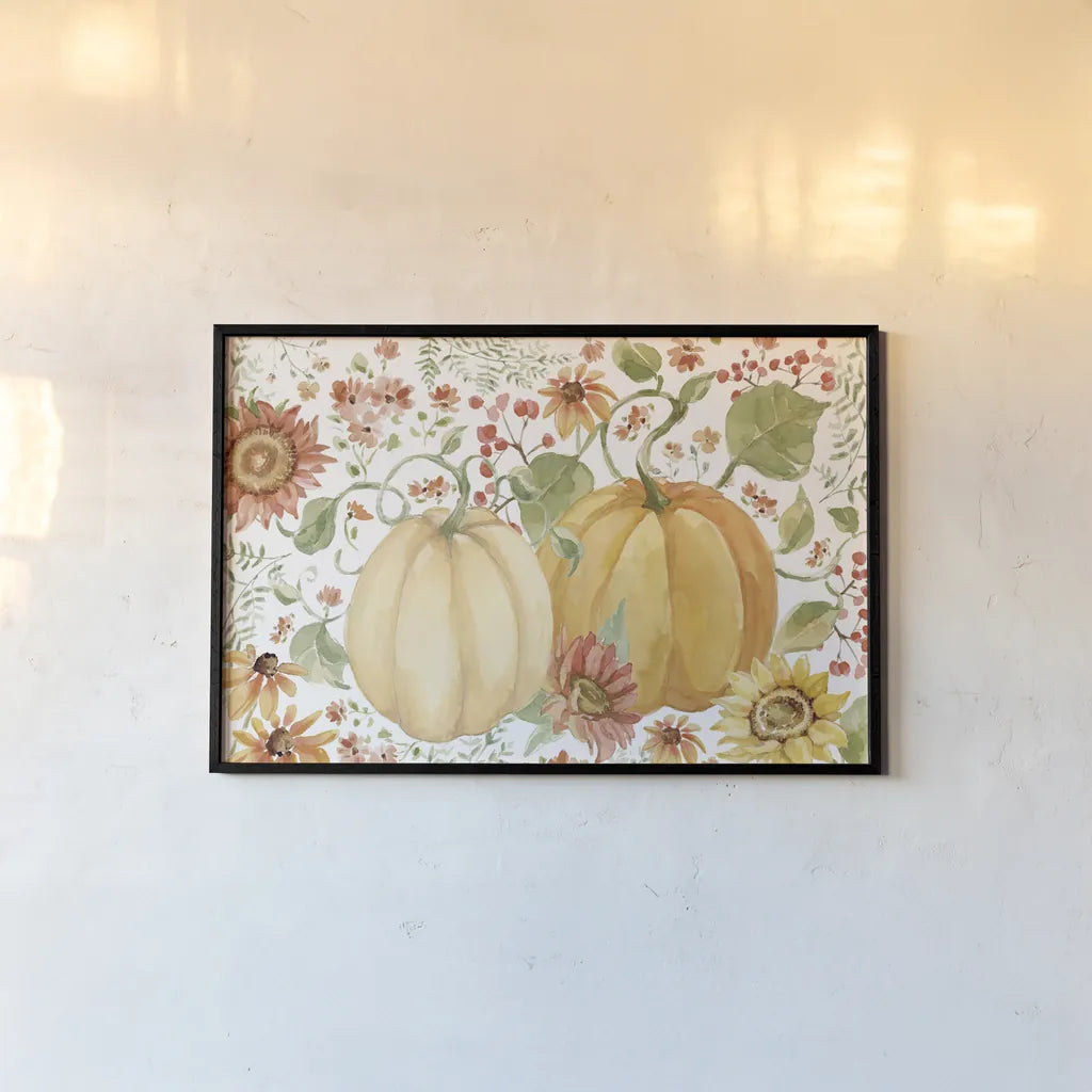 Fall Cottage Garden IV by Katrina Pete. shown as a paper print in a black flame. Available as a archival giclee rolled canvas, fine art paper, or poster print. SKU 100352i.