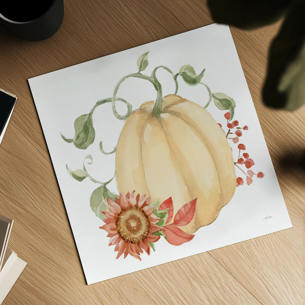 Fall Cottage Garden VI by Katrina Pete. Shown as a detailed flat fine art print, highlighting archival giclee quality. Available as an archival giclee rolled canvas, fine art paper, or poster print. SKU 100354a.