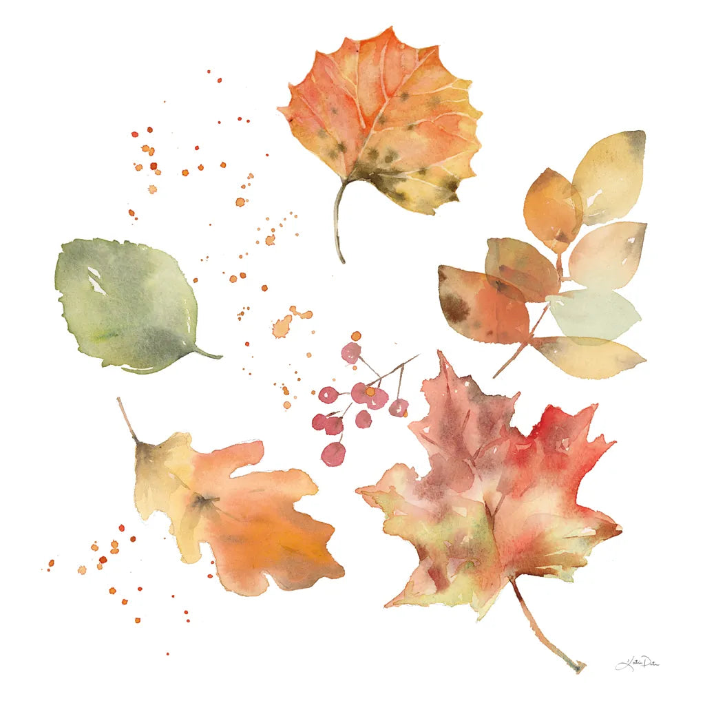 Falling Leaves I by Katrina Pete. SKU 68408a. Archival Giclee Fine art print for wall decor.