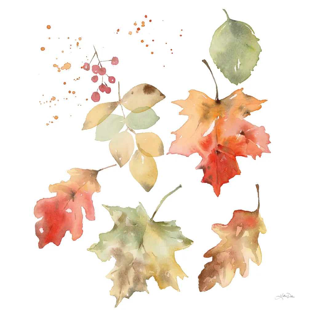 Falling Leaves II by Katrina Pete. SKU 68409a. Archival Giclee Fine art print for wall decor.