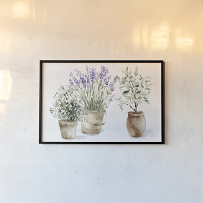 Farmhouse Still Life by Katrina Pete. shown as a paper print in a black flame. Available as a archival giclee rolled canvas, fine art paper, or poster print. SKU 81172i.