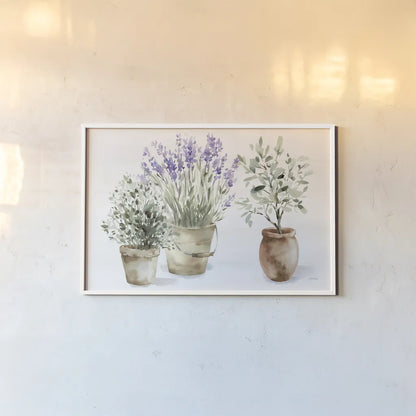 Farmhouse Still Life by Katrina Pete. shown as a paper print in a white frame. Available as a archival giclee rolled canvas, fine art paper, or poster print. SKU 81172i.