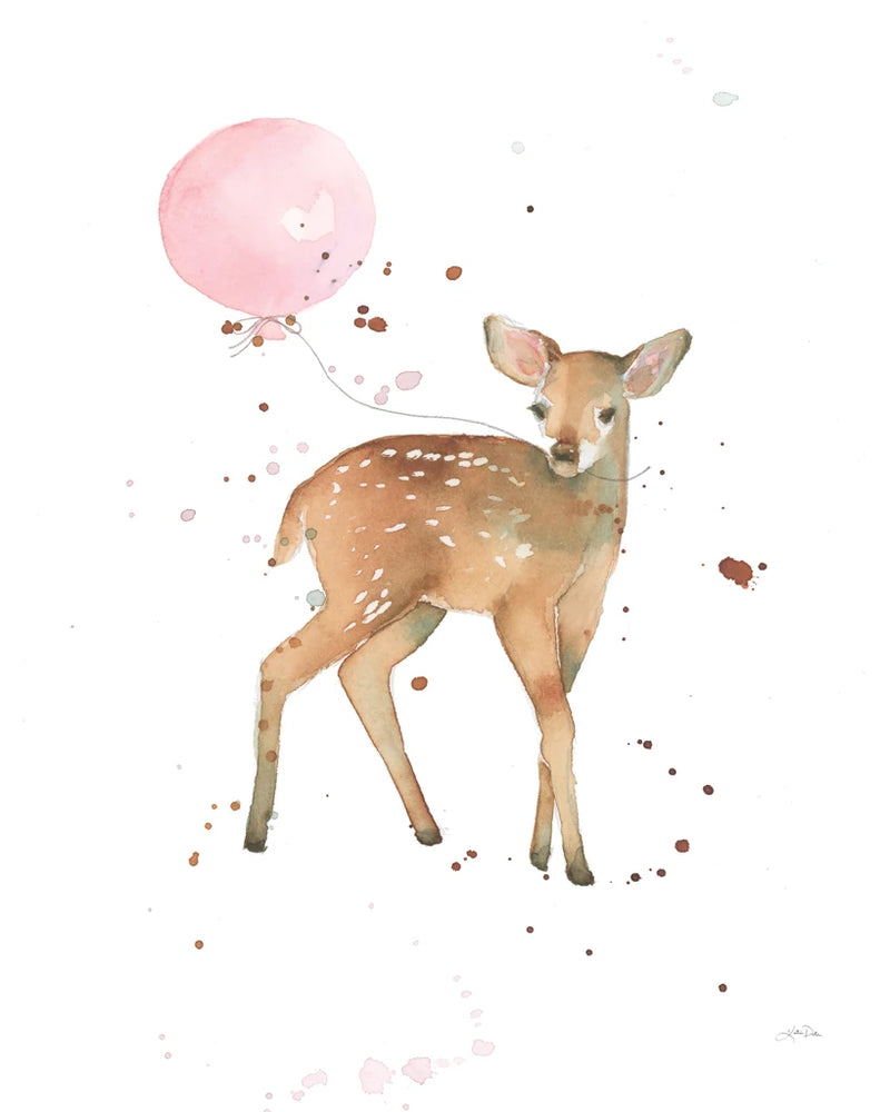 Festive Fawn Pink Balloon by Katrina Pete