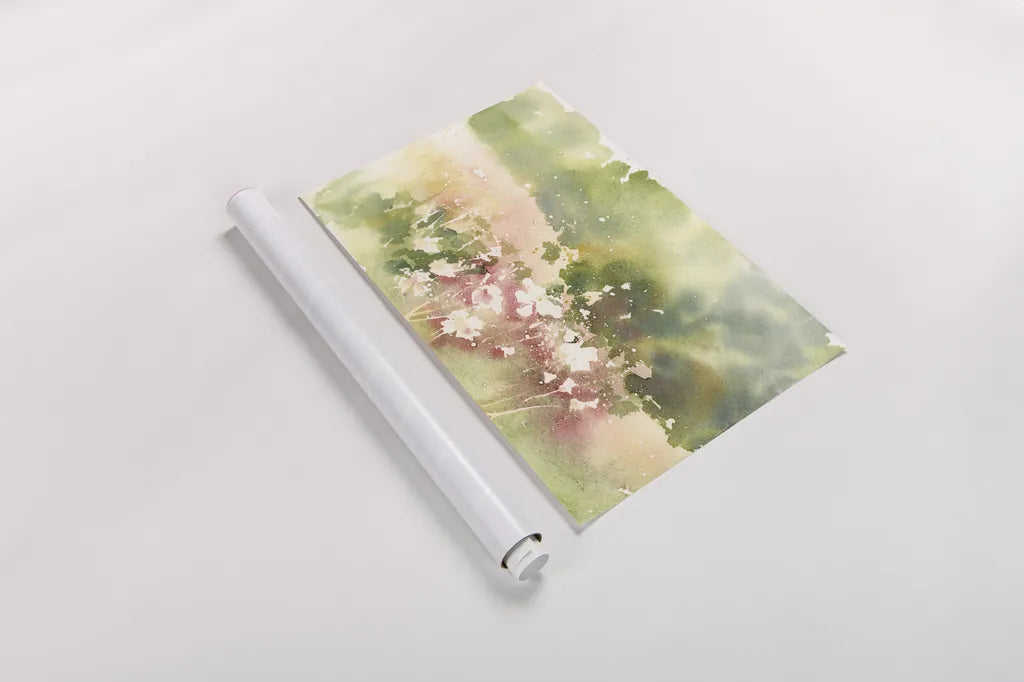 Floral Field by Katrina Pete. shown as a rolled paper print. Available as archival giclee rolled canvas, fine art paper, or poster print. SKU 65972i.