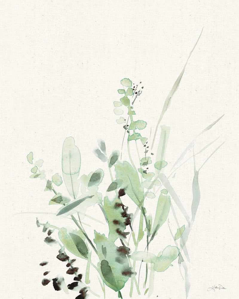 Grasses II on Linen by Katrina Pete
