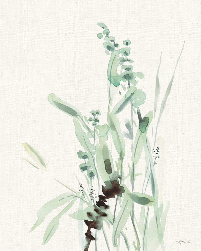 Grasses III on Linen by Katrina Pete