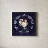 Home to Roost I by Katrina Pete. Shown in a sleek black glass frame for a contemporary gallery look. Available as an archival giclee rolled canvas, fine art paper, or poster print. SKU 85169a.