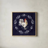 Home to Roost I by Katrina Pete. Shown in a natural wood glass frame for a timeless modern aesthetic. Available as an archival giclee rolled canvas, fine art paper, or poster print. SKU 85169a.
