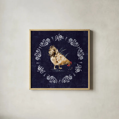 Home to Roost III by Katrina Pete. Shown in a natural wood glass frame for a timeless modern aesthetic. Available as an archival giclee rolled canvas, fine art paper, or poster print. SKU 85171a.