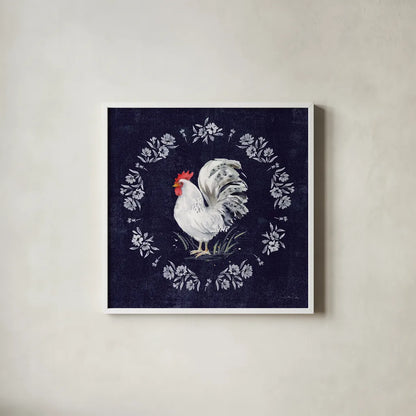 Home to Roost IV by Katrina Pete. Shown in a crisp white glass frame for a clean and minimalist style. Available as an archival giclee rolled canvas, fine art paper, or poster print. SKU 85172a.