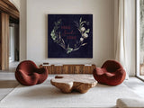 Home to Roost V by Katrina Pete. Shown as extra-large giant wall art in a modern living room. Available as an archival giclee rolled canvas, fine art paper, or poster print. SKU 85173a.