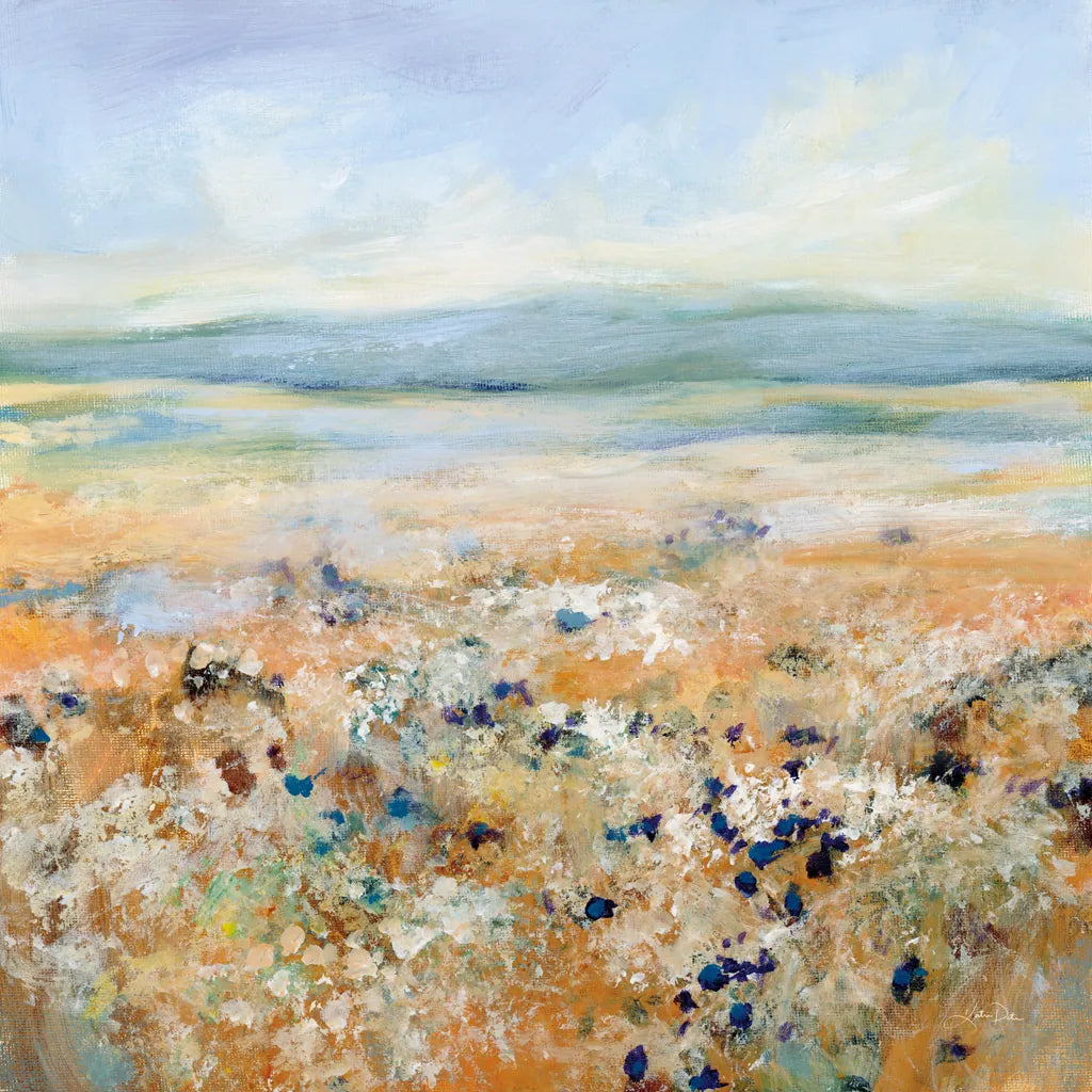 Indigo Meadow by Katrina Pete. SKU 92800a. Archival Giclee Fine art print for wall decor.
