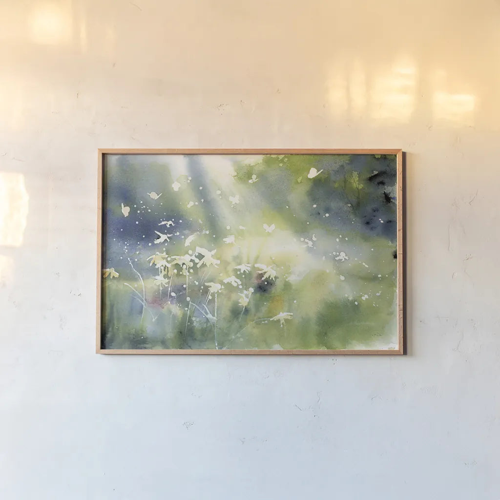 Landscape Light by Katrina Pete. shown as a paper print in a natural frame. Available as a archival giclee rolled canvas, fine art paper, or poster print. SKU 65973i.