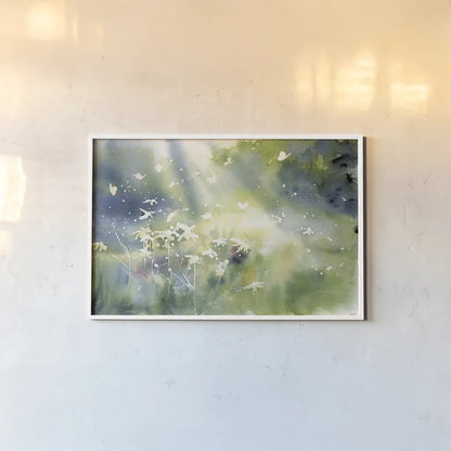 Landscape Light by Katrina Pete. shown as a paper print in a white frame. Available as a archival giclee rolled canvas, fine art paper, or poster print. SKU 65973i.