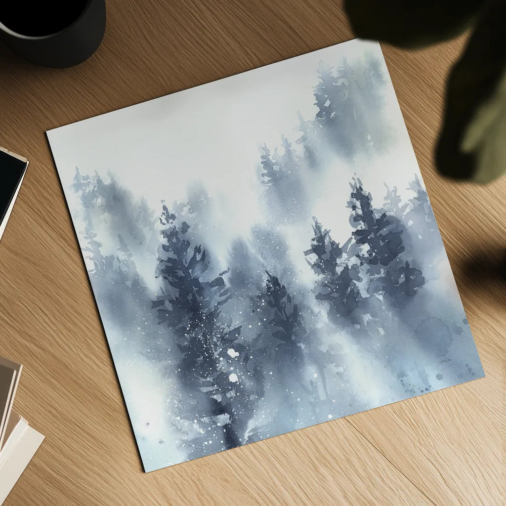 Misty Forest II by Katrina Pete. Shown as a detailed flat fine art print, highlighting archival giclee quality. Available as an archival giclee rolled canvas, fine art paper, or poster print. SKU 65948a.