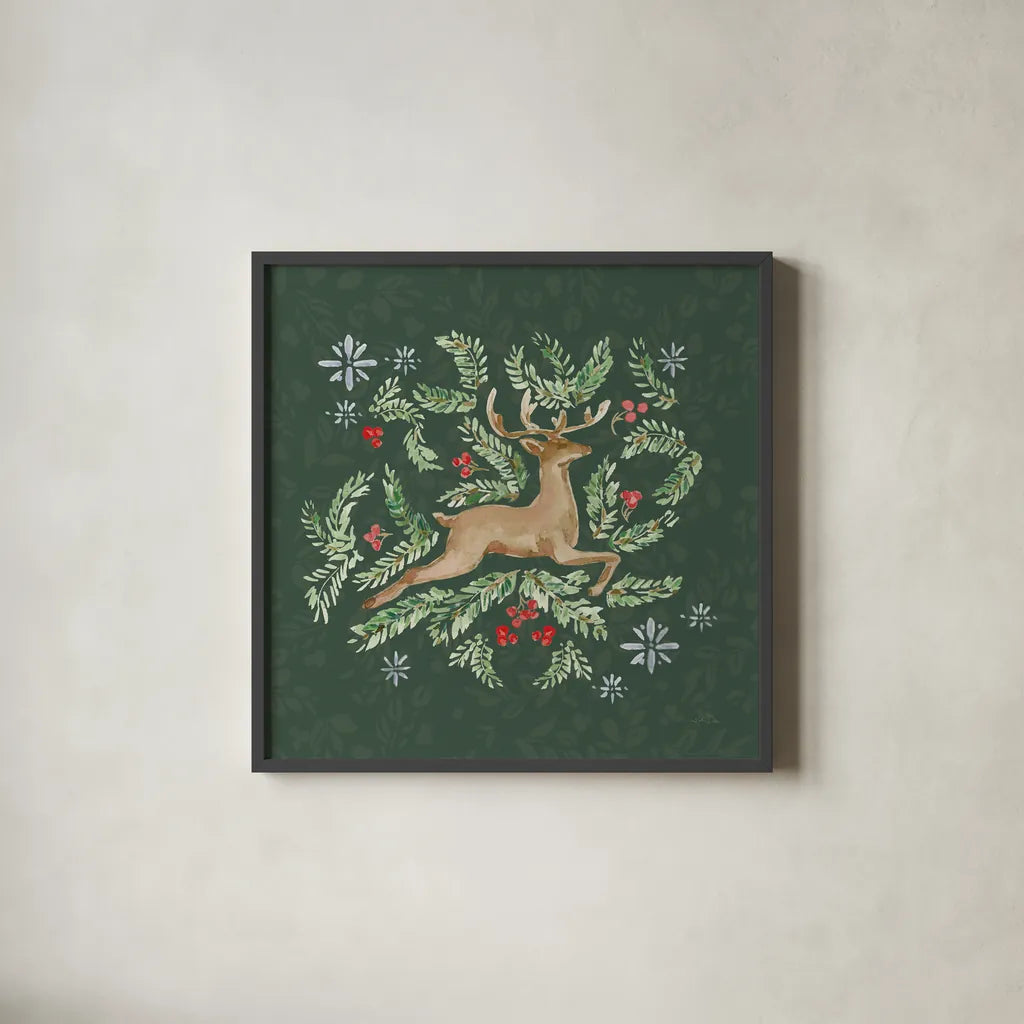 Nordic Winter I by Katrina Pete. Shown in a sleek black glass frame for a contemporary gallery look. Available as an archival giclee rolled canvas, fine art paper, or poster print. SKU 98727a.