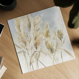 Pampas Grasses by Katrina Pete. Shown as a detailed flat fine art print, highlighting archival giclee quality. Available as an archival giclee rolled canvas, fine art paper, or poster print. SKU 77948a.