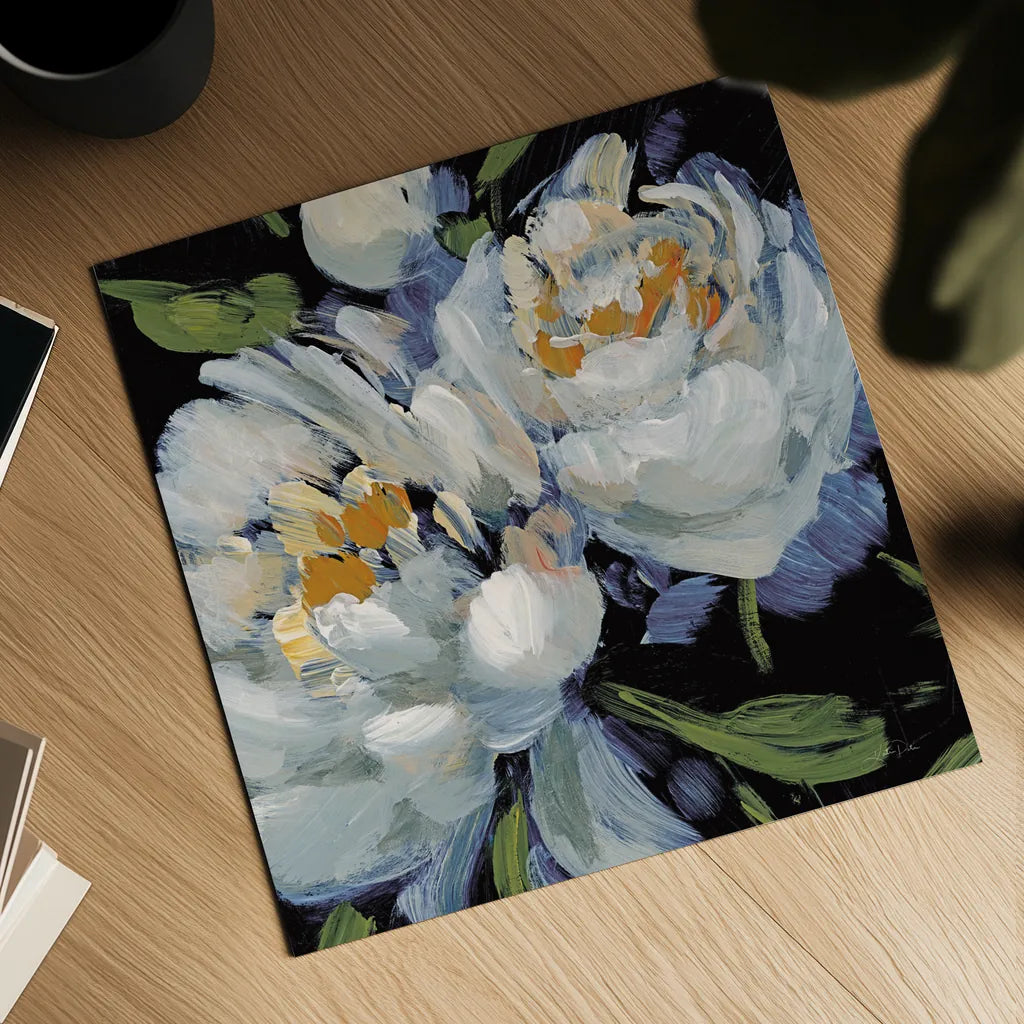 Peony Season II Crop by Katrina Pete. Shown as a detailed flat fine art print, highlighting archival giclee quality. Available as an archival giclee rolled canvas, fine art paper, or poster print. SKU 83260a.