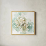 Poetic Blooming II by Katrina Pete. Shown in a natural wood glass frame for a timeless modern aesthetic. Available as an archival giclee rolled canvas, fine art paper, or poster print. SKU 67130a.