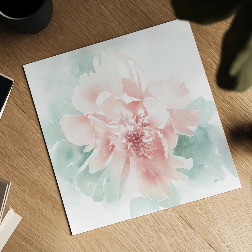 Poetic Blooming II Pink by Katrina Pete. Shown as a detailed flat fine art print, highlighting archival giclee quality. Available as an archival giclee rolled canvas, fine art paper, or poster print. SKU 71084a.
