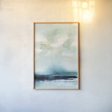 Seascape by Katrina Pete. shown as a paper print in a natural frame. Available as a archival giclee rolled canvas, fine art paper, or poster print. SKU 65951h.