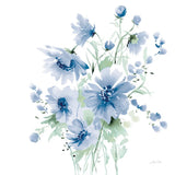 Secret Garden Bouquet I Blue Light by Katrina Pete. SKU 74221a. Archival Giclee Fine art print for wall decor.