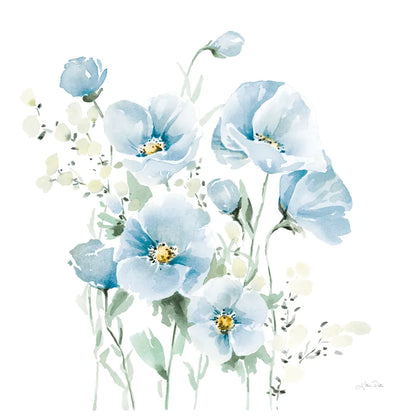 Secret Garden Bouquet II Pale Blue by Katrina Pete. SKU 83100a. Archival Giclee Fine art print for wall decor.