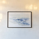Shoreline Blues II by Katrina Pete. shown as a paper print in a black flame. Available as a archival giclee rolled canvas, fine art paper, or poster print. SKU 72737i.