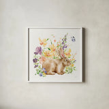 Spring Celebration III by Katrina Pete. Shown in a crisp white glass frame for a clean and minimalist style. Available as an archival giclee rolled canvas, fine art paper, or poster print. SKU 97416a.