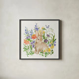 Spring Celebration IV by Katrina Pete. Shown in a sleek black glass frame for a contemporary gallery look. Available as an archival giclee rolled canvas, fine art paper, or poster print. SKU 97417a.