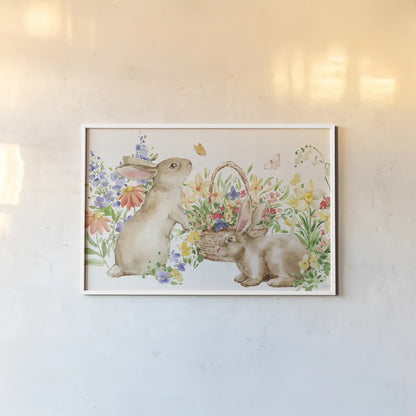 Spring Celebration V by Katrina Pete. shown as a paper print in a white frame. Available as a archival giclee rolled canvas, fine art paper, or poster print. SKU 97418i.