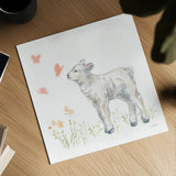 Spring Lamb IV by Katrina Pete. Shown as a detailed flat fine art print, highlighting archival giclee quality. Available as an archival giclee rolled canvas, fine art paper, or poster print. SKU 77925a.