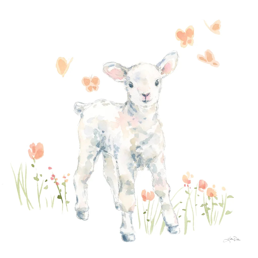 Spring Lambs I by Katrina Pete. SKU 77830a. Archival Giclee Fine art print for wall decor.