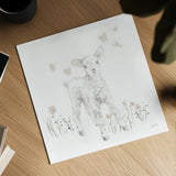 Spring Lambs I Neutral by Katrina Pete. Shown as a detailed flat fine art print, highlighting archival giclee quality. Available as an archival giclee rolled canvas, fine art paper, or poster print. SKU 78758a.