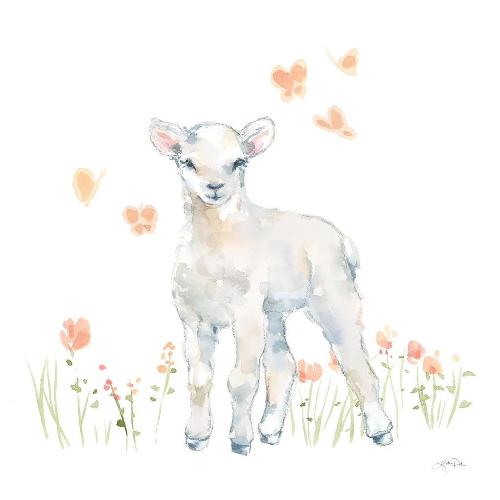 Spring Lambs II by Katrina Pete. SKU 77831a. Archival Giclee Fine art print for wall decor.