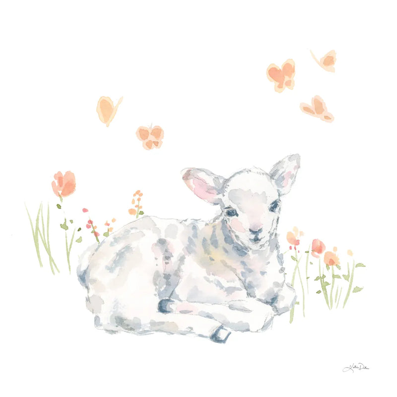 Spring Lambs III by Katrina Pete. SKU 77832a. Archival Giclee Fine art print for wall decor.