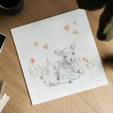 Spring Lambs III by Katrina Pete. Shown as a detailed flat fine art print, highlighting archival giclee quality. Available as an archival giclee rolled canvas, fine art paper, or poster print. SKU 77832a.
